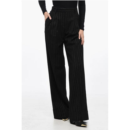 The Andamane Single-pleated Palazzo Pants with Lurex Pinstriped Motif