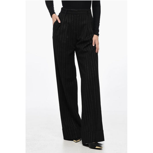 The Andamane Single-pleated Palazzo Pants with Lurex Pinstriped Motif