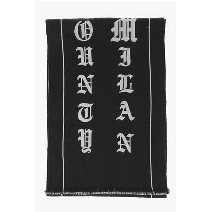 Marcelo Burlon Wool SKULL TATTOO Scarf With Jacquard Logo