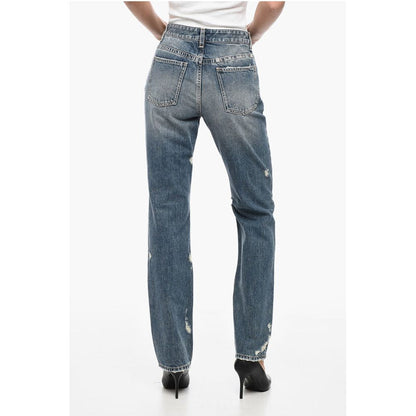 Givenchy Distressed Cotton Slim Fit Denims with Jewel Details 18cm