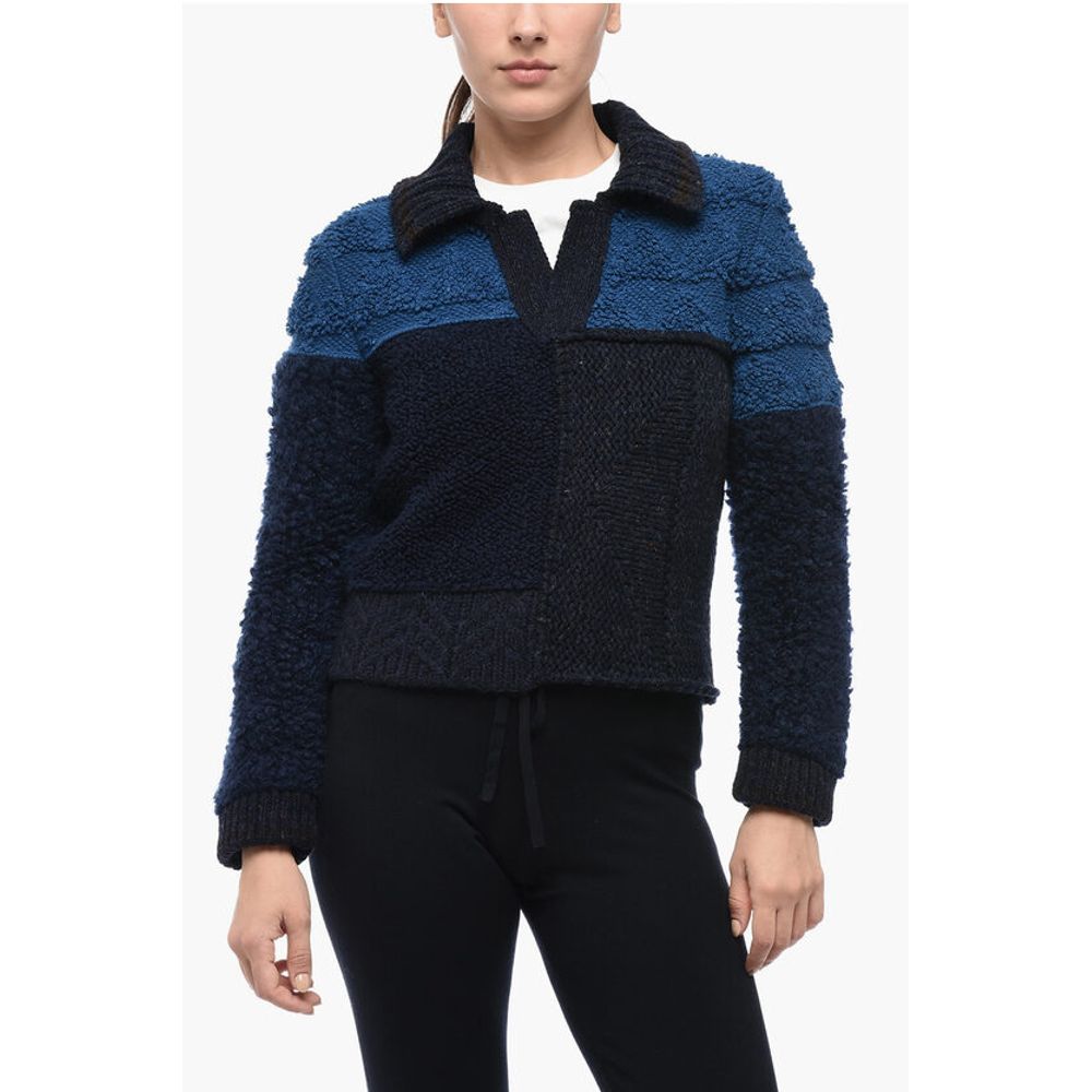 Bottega Veneta Polo Neck Wool Crop Pullover
