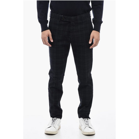 Berwich Slim Fit MORELLO Pants with Check Motif