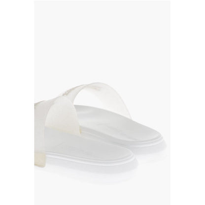 Alexander McQueen Rubber GLITTER TRANSPARENT Sliders with Embossed Logo