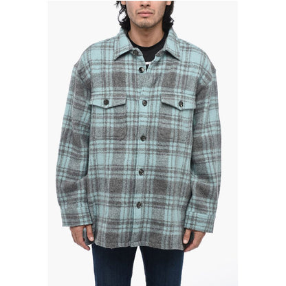 Ami Alexandre Mattiussi Virgin Wool Overshirt with Check Motif