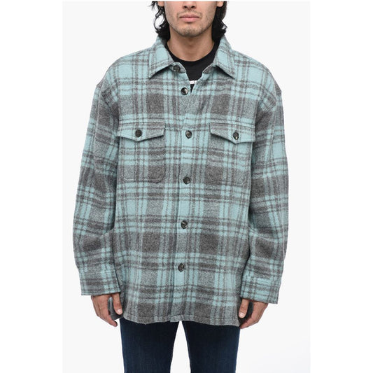 Ami Alexandre Mattiussi Virgin Wool Overshirt with Check Motif