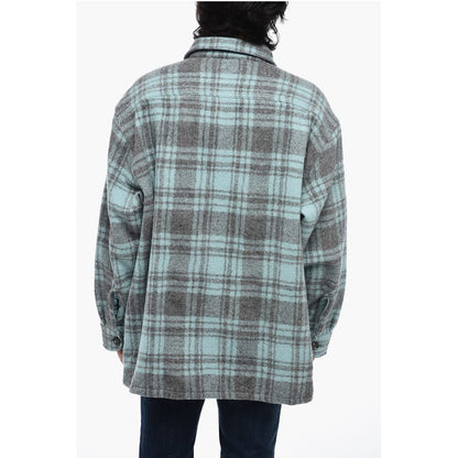 Ami Alexandre Mattiussi Virgin Wool Overshirt with Check Motif