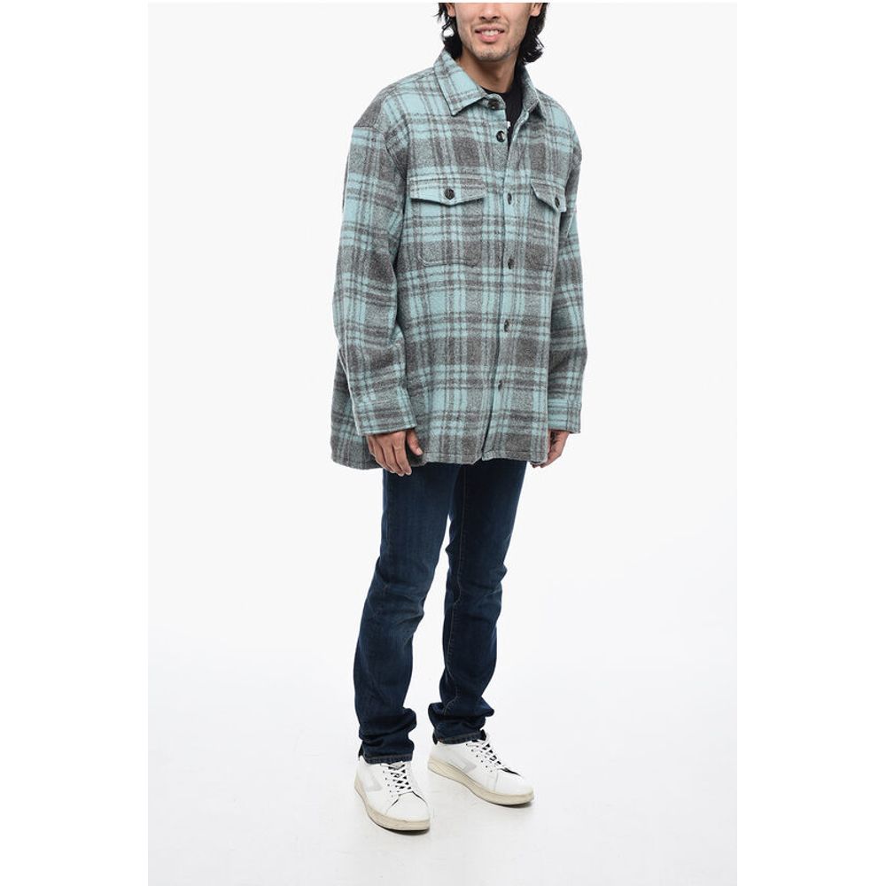 Ami Alexandre Mattiussi Virgin Wool Overshirt with Check Motif