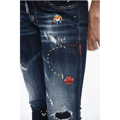 Dsquared² Skinny Monster Maze Denims with Embroderies 14,5cm