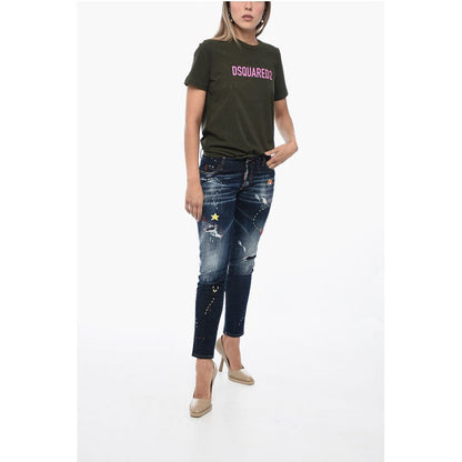 Dsquared² Skinny Monster Maze Denims with Embroderies 14,5cm