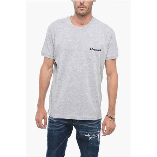 Dsquared² Crewneck T-Shirt with Logoed Chest Pocket
