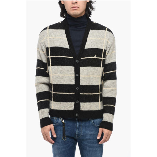 Awake New York Two-tone Striped V-Neck Cardigan