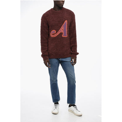 Awake New York Bouclè Crew-neck Sweater with Contrasting Detail