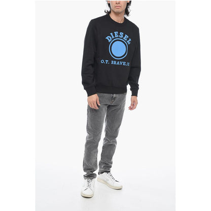 Diesel Felpa Girocollo S-GINN-K35 In Cotone Garzato Con Stampa Logo
