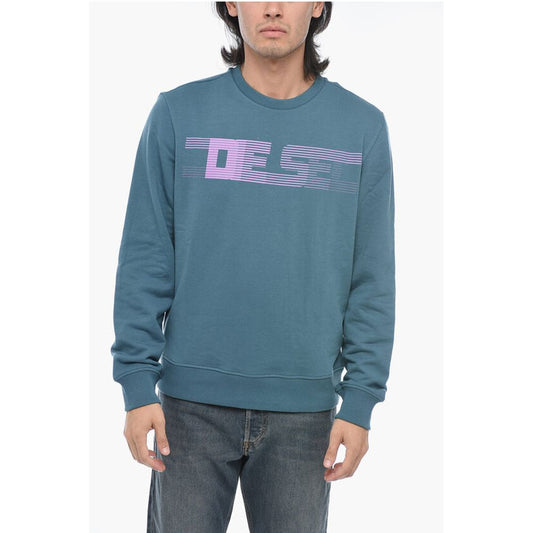 Diesel Brushed Cotton S-GINN-E3 Crewneck Sweatshirt With Logo Print