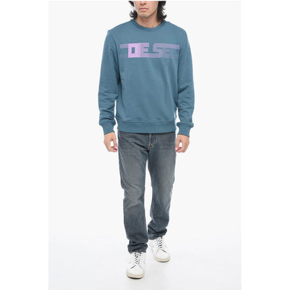 Diesel Brushed Cotton S-GINN-E3 Crewneck Sweatshirt With Logo Print