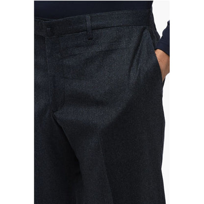 Briglia 1949 Virgin Wool Slim Fit Pants with Cuffed Hem