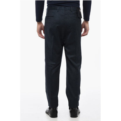 Briglia 1949 Virgin Wool Slim Fit Pants with Cuffed Hem