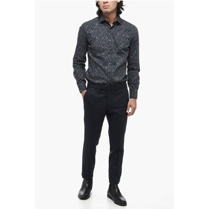 Santaniello Prince of Wales Motif Pants with Belt Loops
