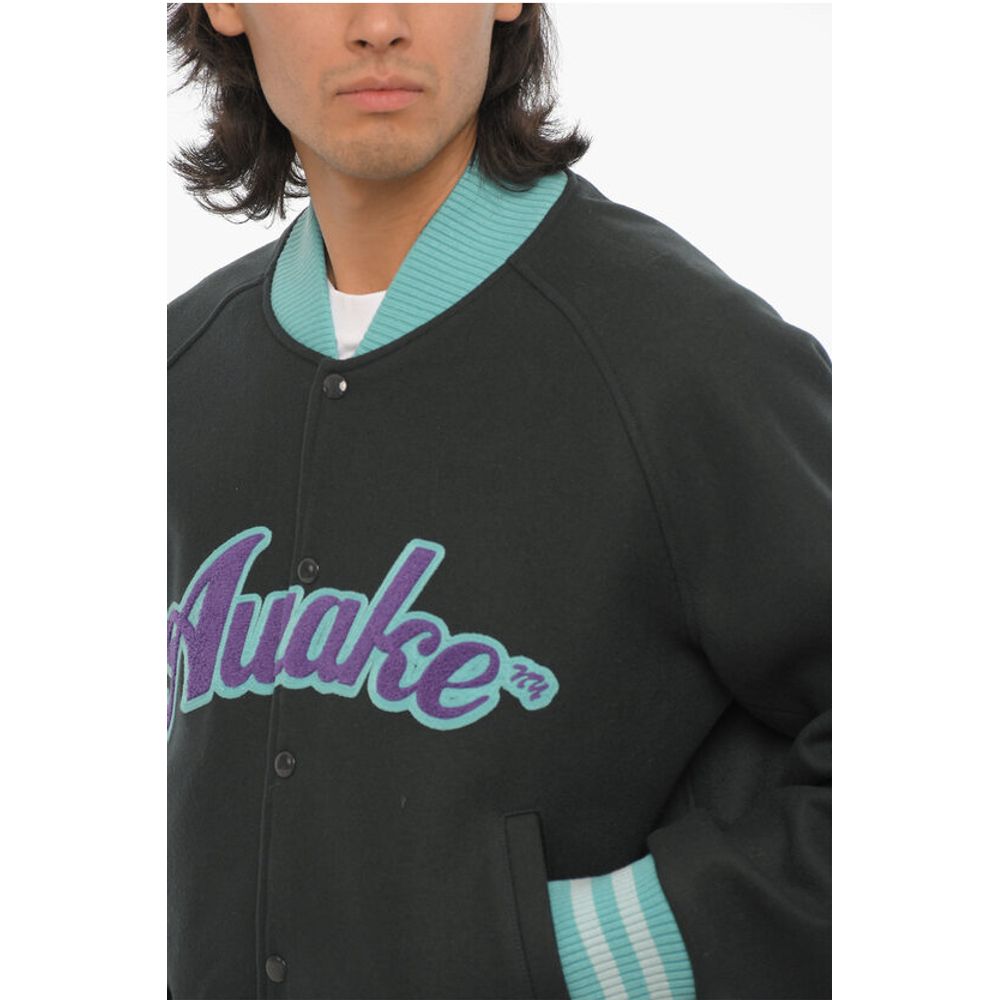 Awake New York Wool Varsity Bomber Jacket with Ribbed Edges