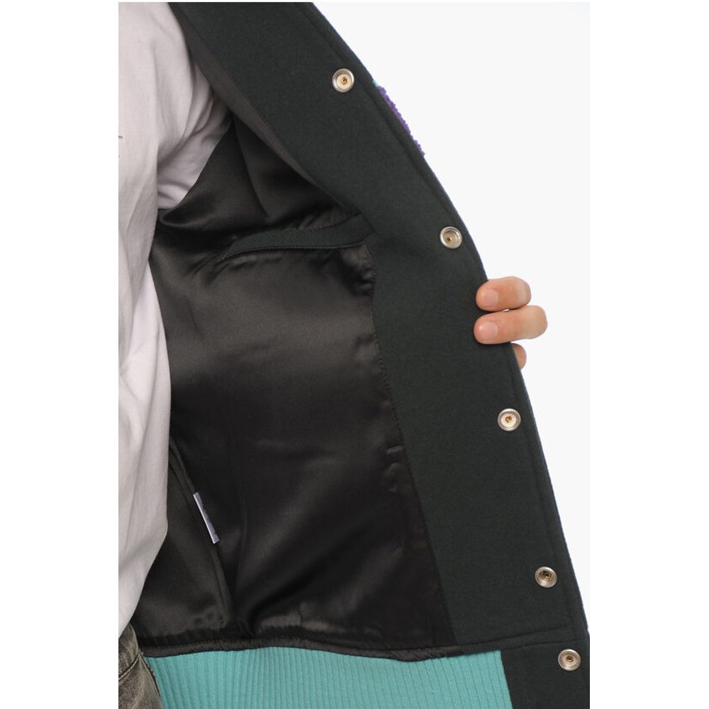 Awake New York Wool Varsity Bomber Jacket with Ribbed Edges