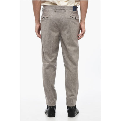 Santaniello Single-Pleat Wool Pants with Belt Loops