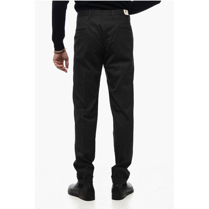 Briglia 1949 Wool Blend Slim Fit Pants with Cuffed Hem