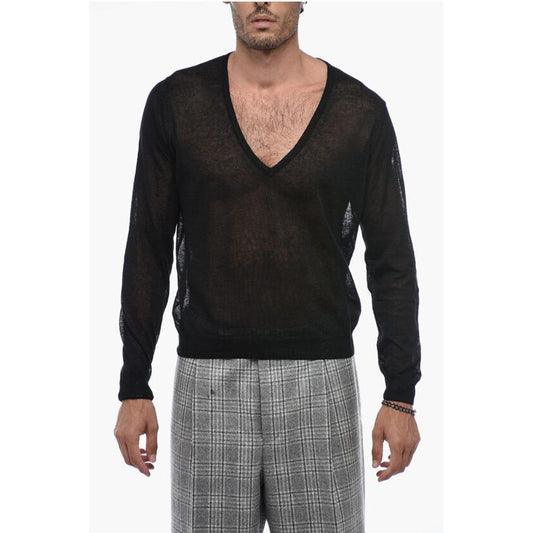 Corneliani TREND V-Neck Linen Blend Pullover