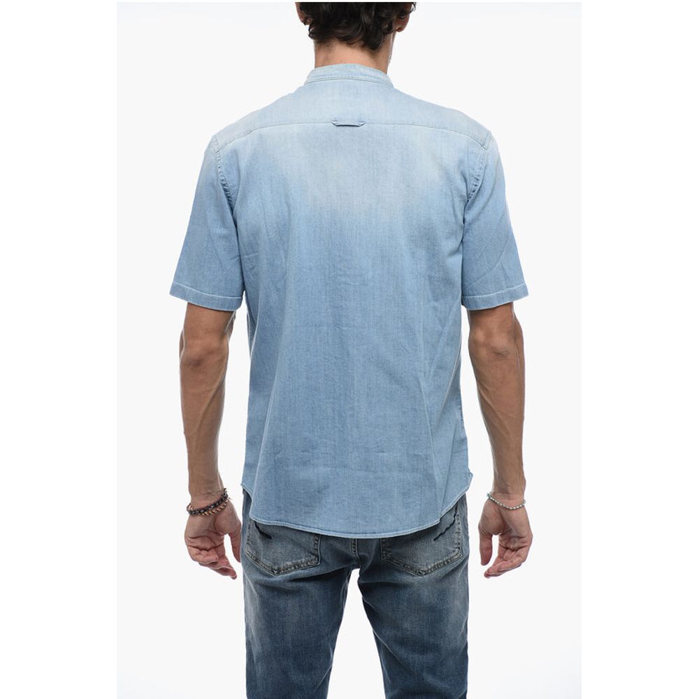 Dondup Denim Shirt with Mandarin Collar