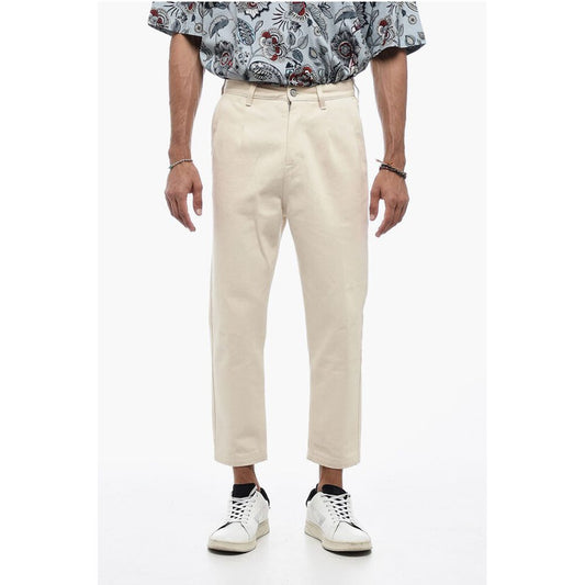 Fendi Low-crotch Cropped Pants with Pleats