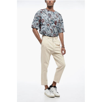 Fendi Low-crotch Cropped Pants with Pleats