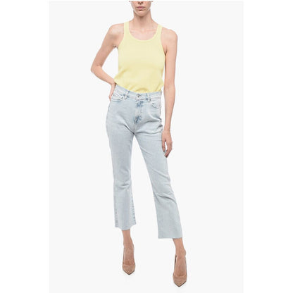Seven Light-Washed Stetchy Denims with Raw-Cut Hem
