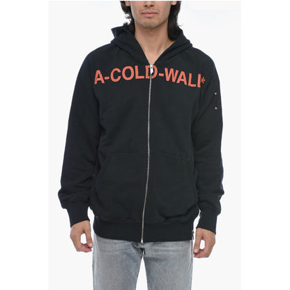 A Cold Wall Logo print Brushed Cotton Zipped Hoodie