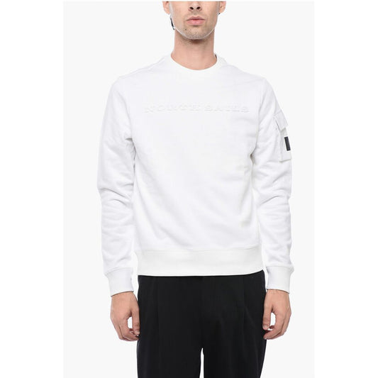North Sails Brushed Cotton Crewneck Sweater With Embossed Logo