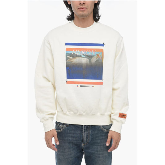 Heron Preston Printed Brushed Cotton Crewneck Sweater