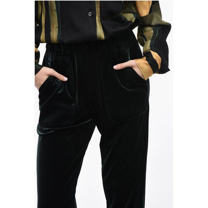 Edra Velvet Lurex Pants with Elastic Waistband