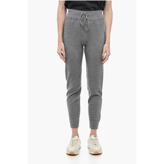 Philipp Plein Knitted KELLY Joggers with Rhinestoned Detail