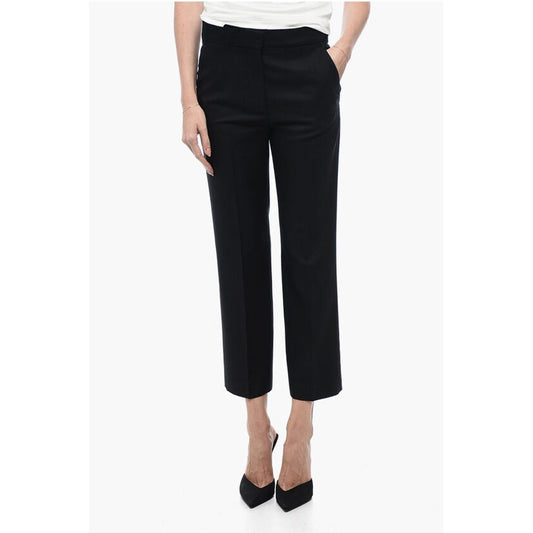 Stella McCartney Wool Blend Cropped Fit Pants with Hidden Closure