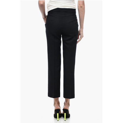 Stella McCartney Wool Blend Cropped Fit Pants with Hidden Closure