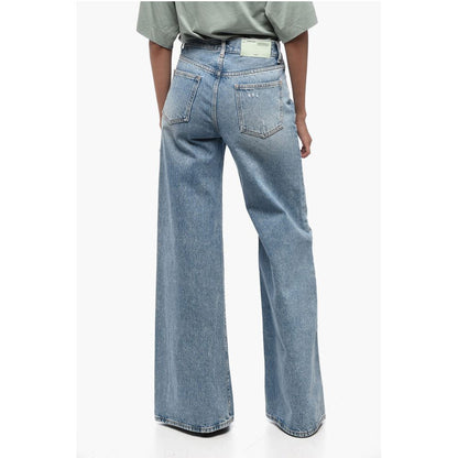 Off-White MAIN LABEL Mid Wash Flared Fit Denims 30cm