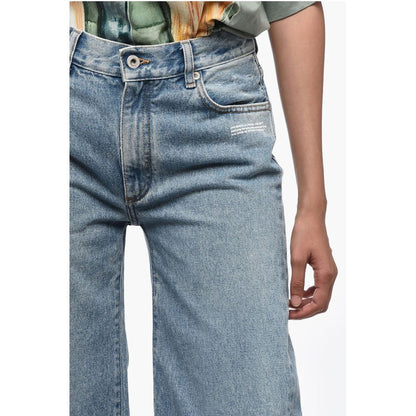 Off-White MAIN LABEL Mid Wash Flared Fit Denims 30cm