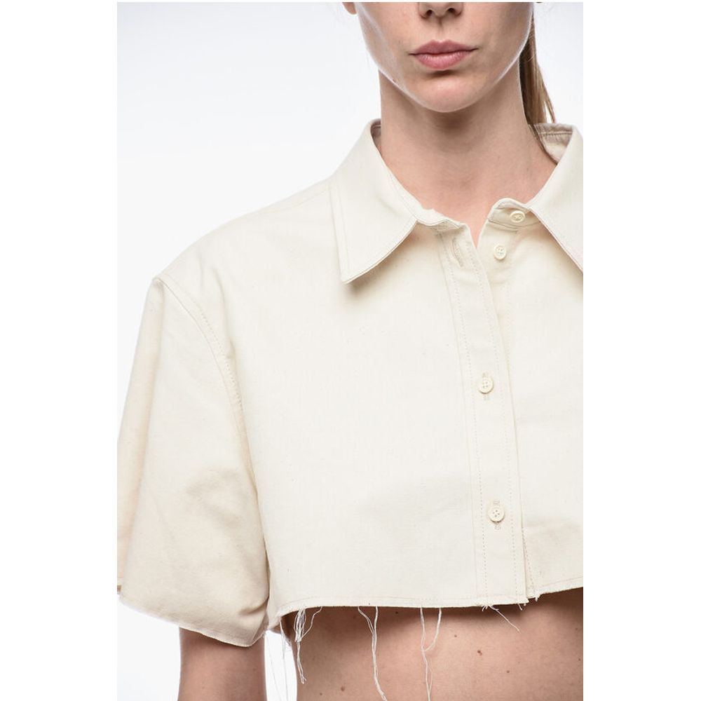 Heron Preston EXRAY Cropped Fit Shirt with Raw-cut Edges