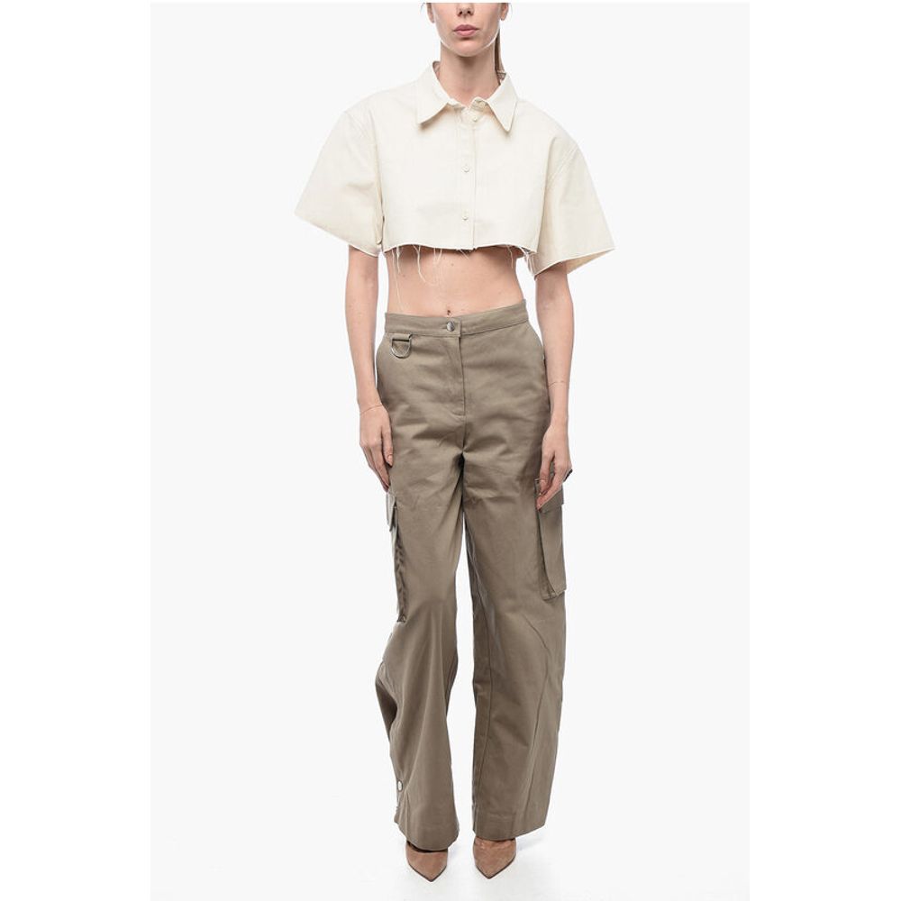 Heron Preston EXRAY Cropped Fit Shirt with Raw-cut Edges