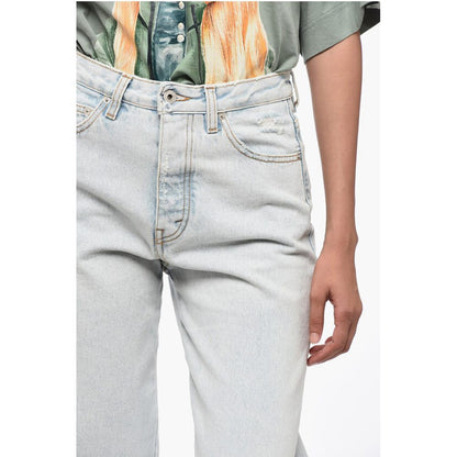 Heron Preston Cotton Boyfriend Fit Denims with Contrasting Bands 24cm