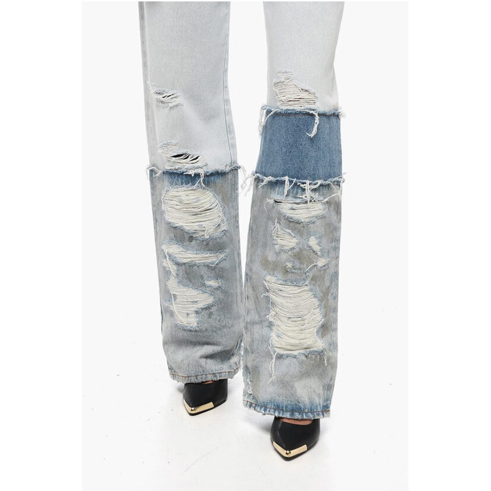 Heron Preston Cotton Boyfriend Fit Denims with Contrasting Bands 24cm