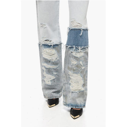 Heron Preston Cotton Boyfriend Fit Denims with Contrasting Bands 24cm