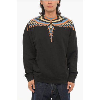 Marcelo Burlon Brushed Cotton OPTICAL WINGS Crew-neck Sweatshirt