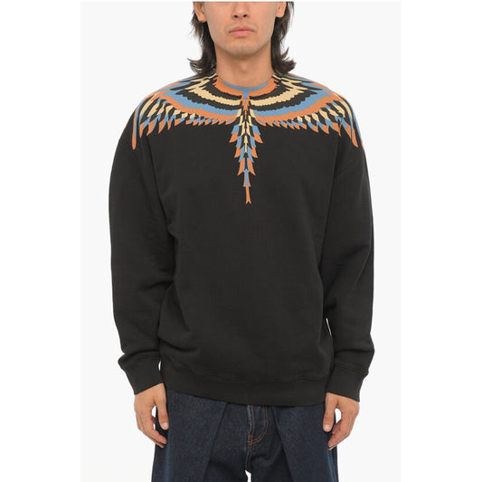 Marcelo Burlon Brushed Cotton OPTICAL WINGS Crew-neck Sweatshirt