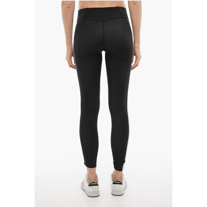 Palm Angels Solid Color Active Leggings with Contrasting Side Band