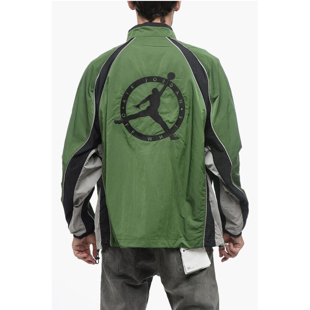 Off-White OW X JORDAN Nylon Track Windbreaker with Front Zip