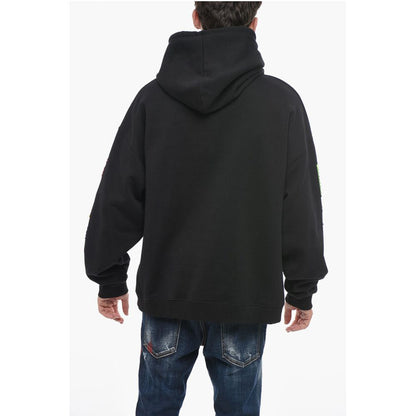 Dsquared² Hoodie Sweatshirt with Multicolored Textured Artwork